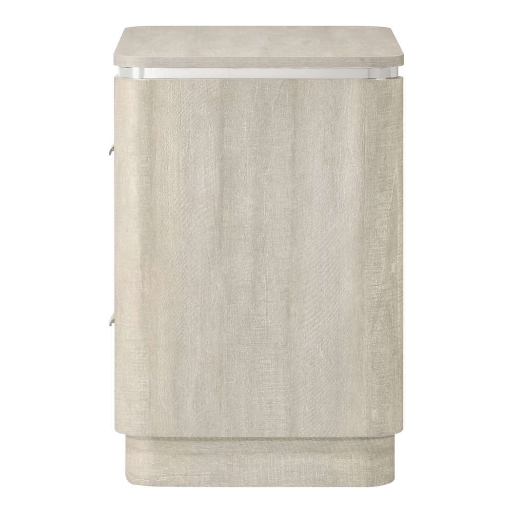 Ventur Modern Wood 2-Drawer Nightstand in Dusty Gray. Picture 3