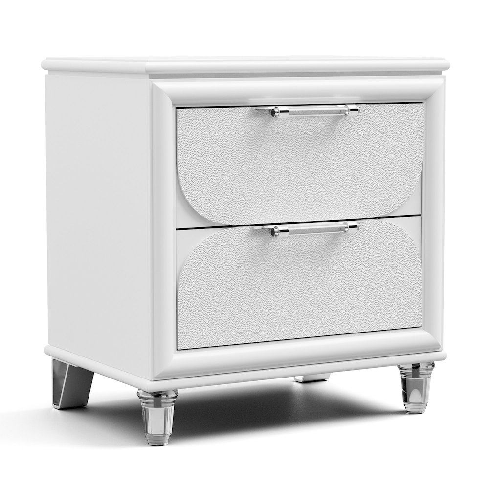 Glosan Modern 3-Piece Pearl White Kids Platform Bedroom Set. Picture 3