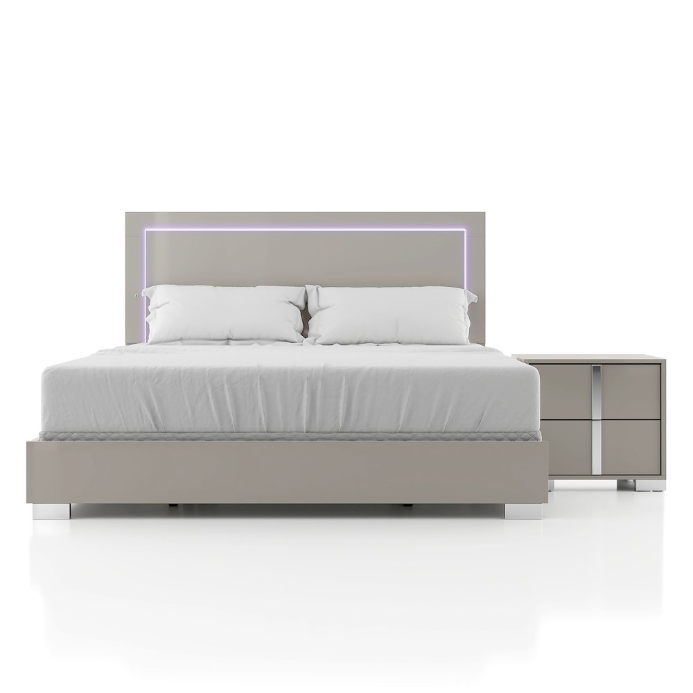 Jiar Modern 2-Piece Panel Bedroom Set with LED on Headboard. Picture 2