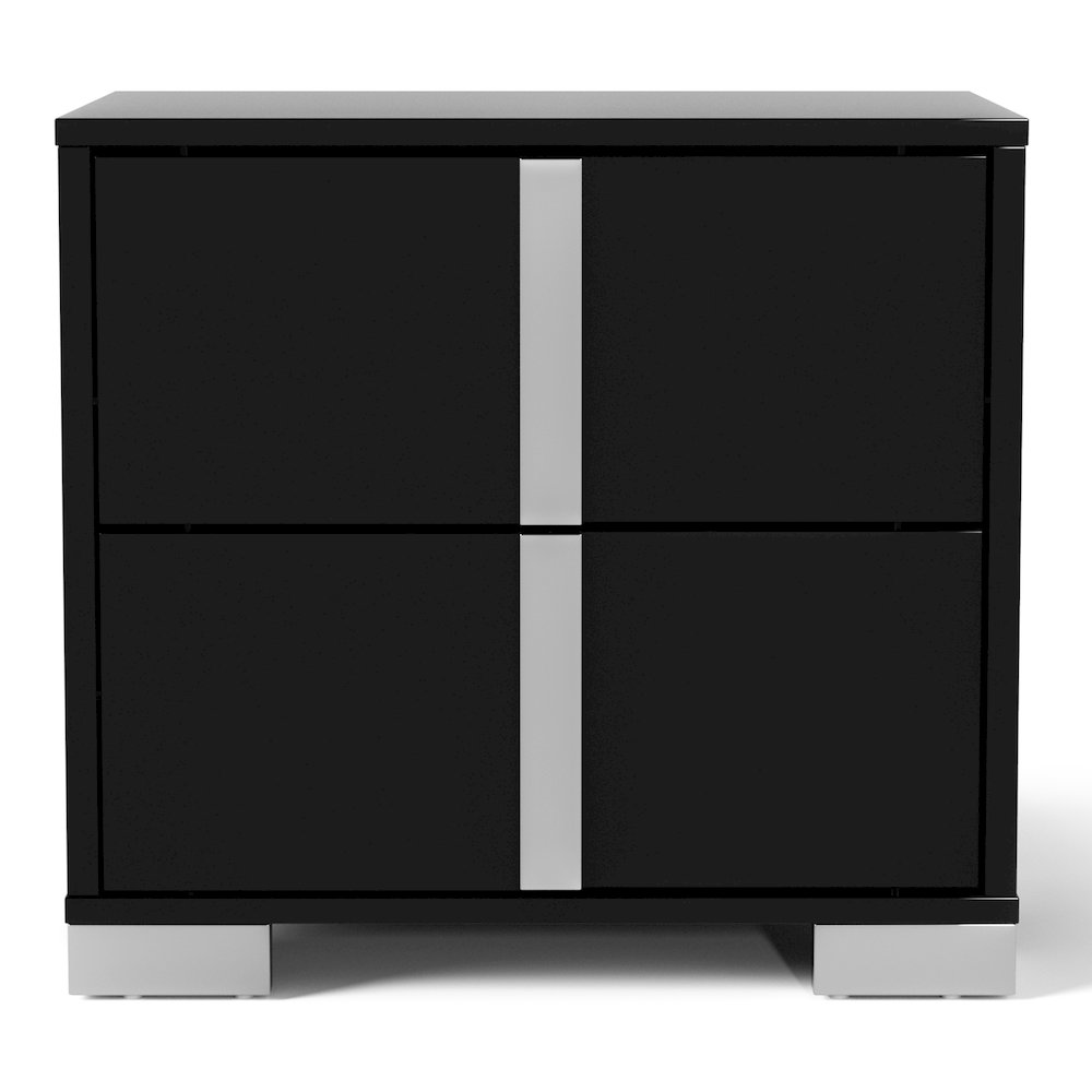 Jiar Modern 3-Piece Panel Bed and 2-Nightstand Bedroom Set. Picture 2