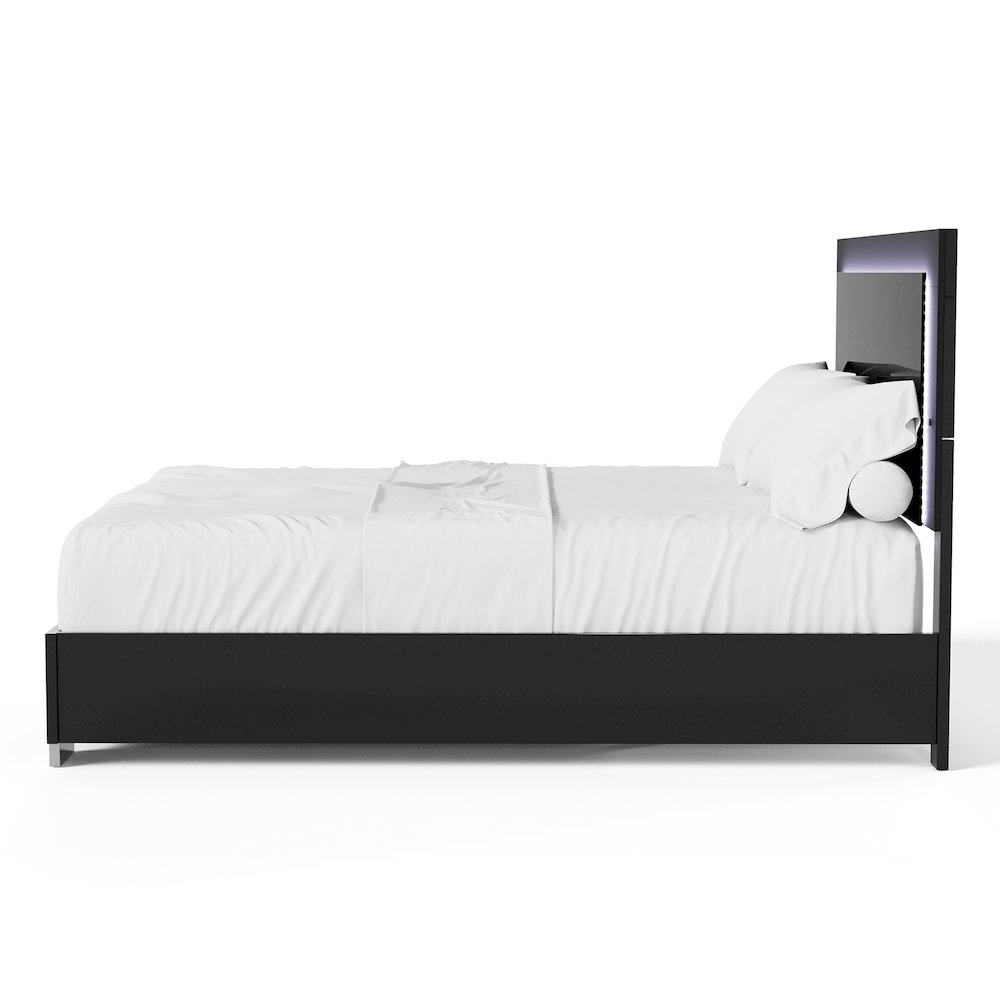 Jiar Modern 3-Piece Panel Bedroom Set with LED on Headboard. Picture 3