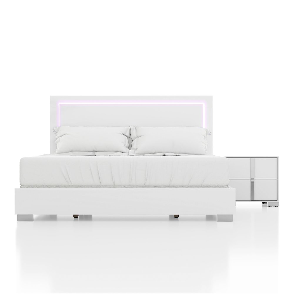 Jiar Modern 2-Piece Panel Bedroom Set with LED on Headboard. Picture 2