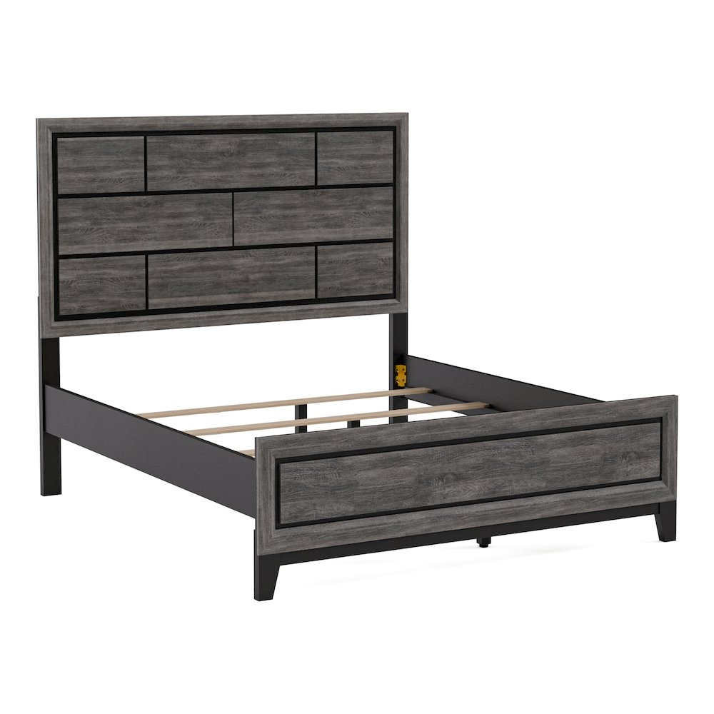 Loom Two-Tone Panel Bed with Panel Style Headboard