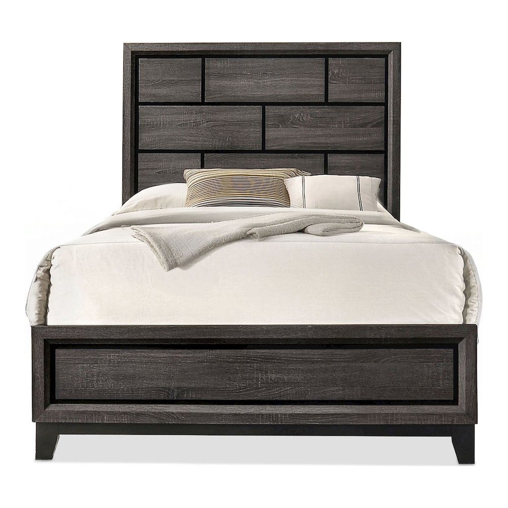Loom Two-Tone Panel Bed with Panel Style Headboard