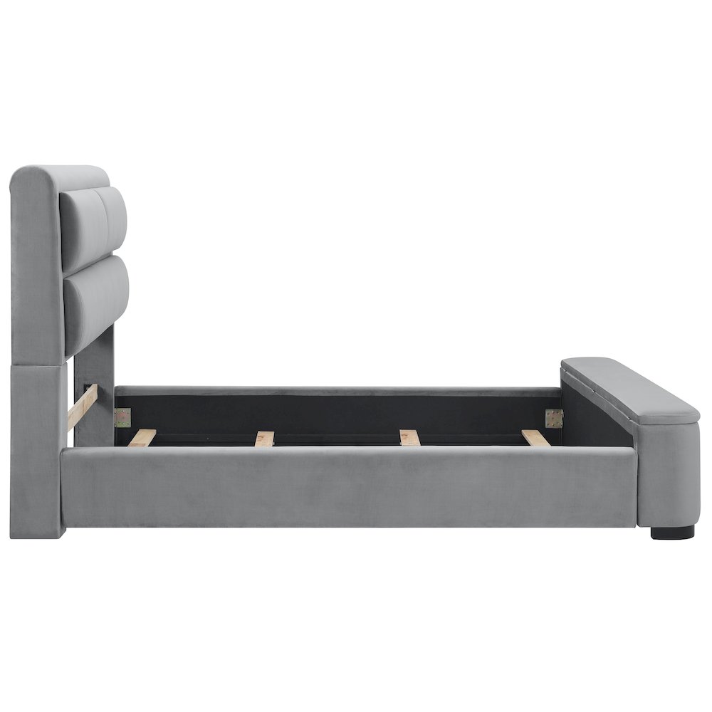 Fremont Contemporary Fabric Bed with Storage. Picture 3
