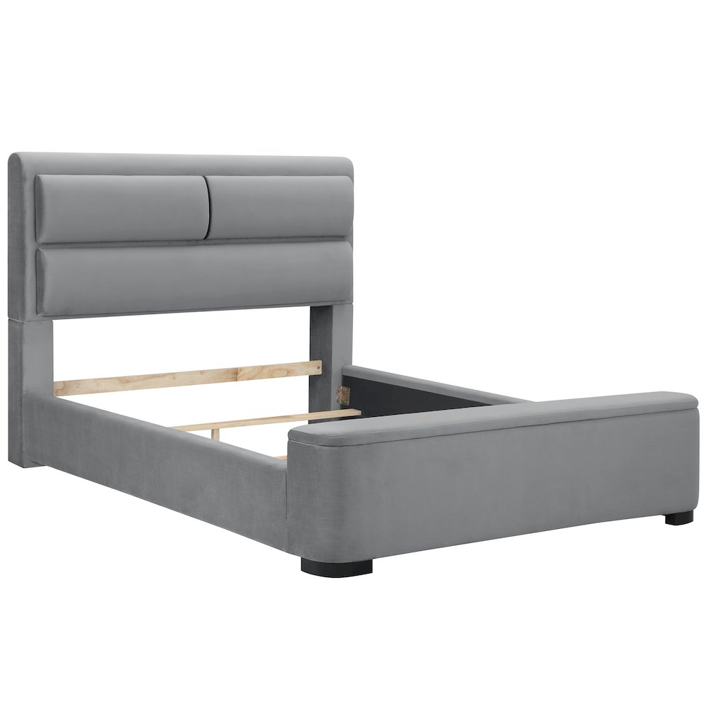Fremont Contemporary Fabric Bed with Storage. Picture 1