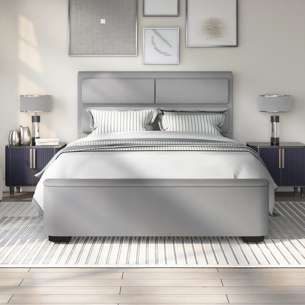 Fremont Contemporary Fabric Bed with Storage. Picture 5
