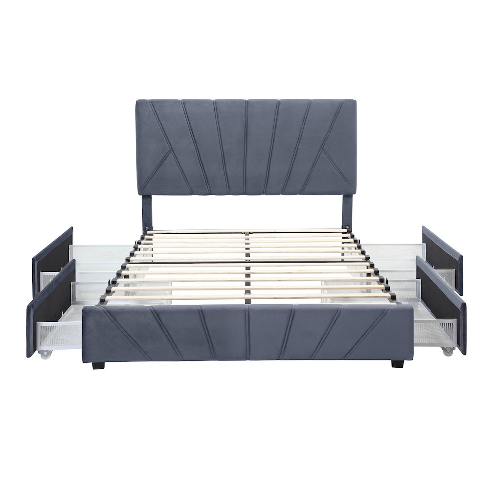 Harper Fabric Upholstered Bed with 4-Drawer. Picture 2