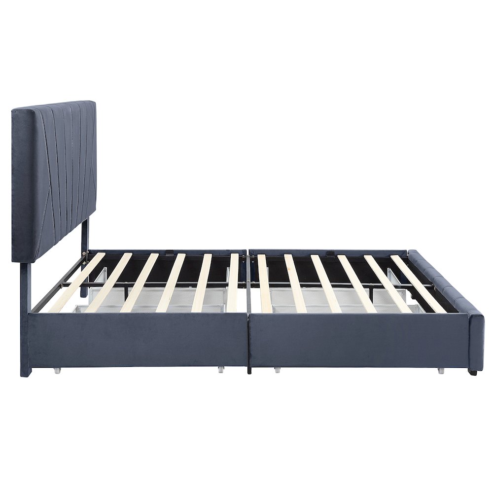 Harper Fabric Upholstered Bed with 4-Drawer. Picture 3