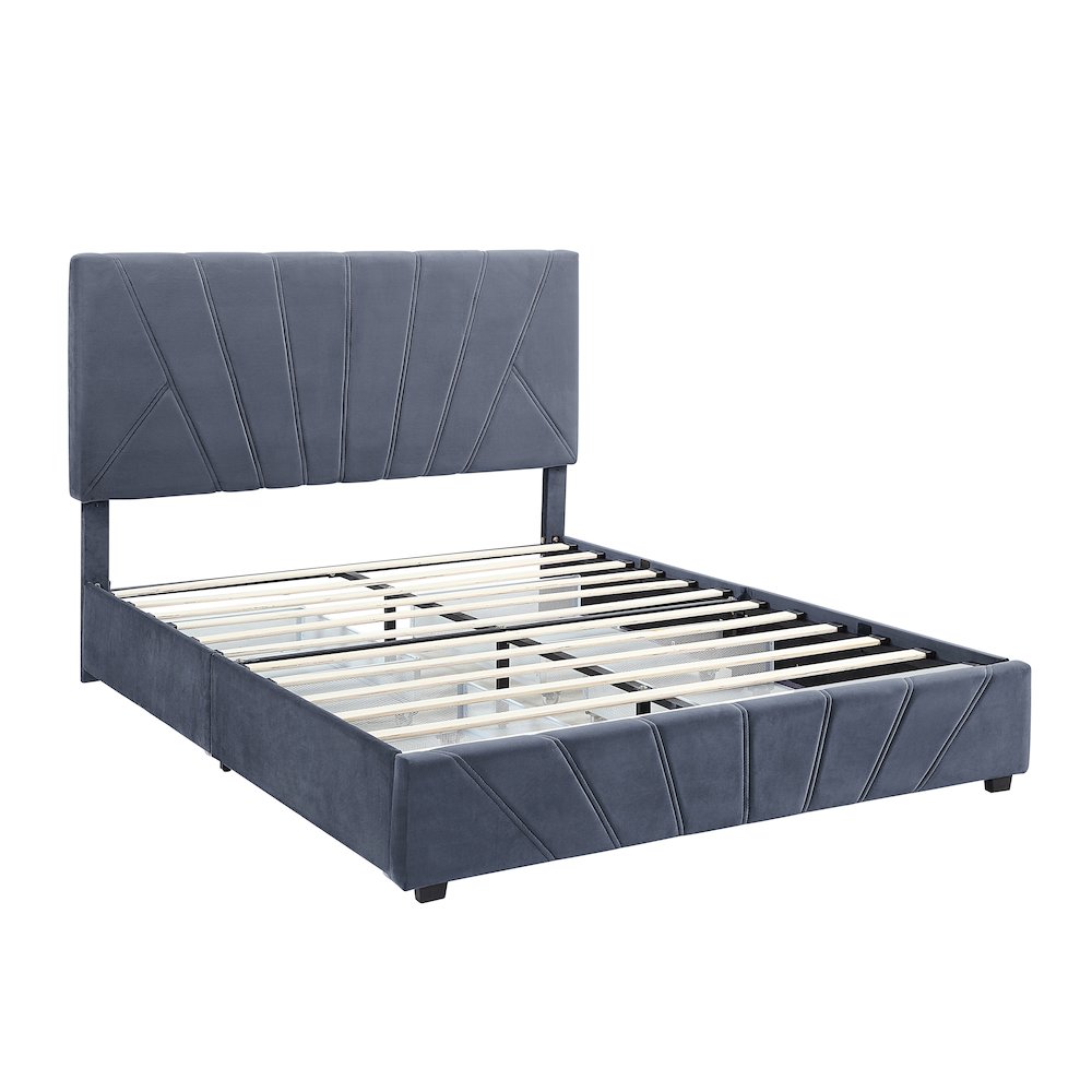 Harper Fabric Upholstered Bed with 4-Drawer. Picture 1