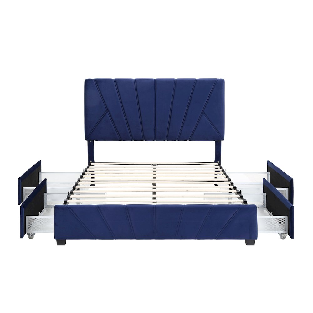 Harper Fabric Upholstered Bed with 4-Drawer. Picture 2
