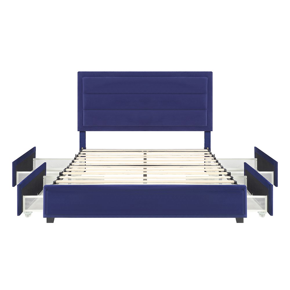 Tink Platform Fabric Bed with Drawers. Picture 2