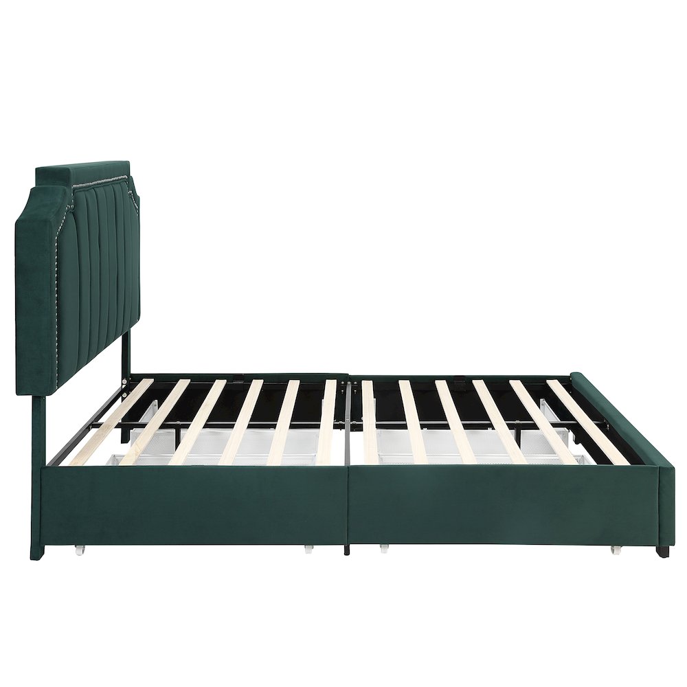 Landhill Glam Fabric Upholstered Bed. Picture 3