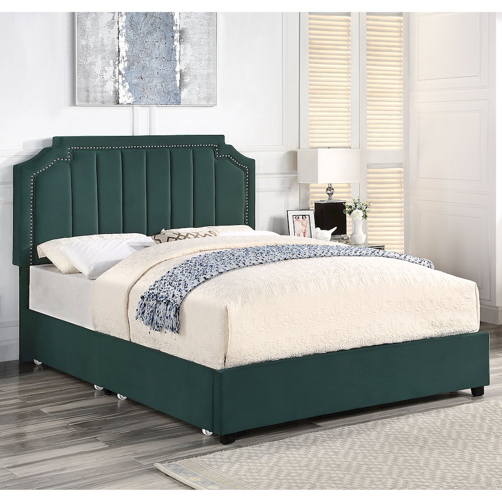 Landhill Glam Fabric Upholstered Bed. Picture 4