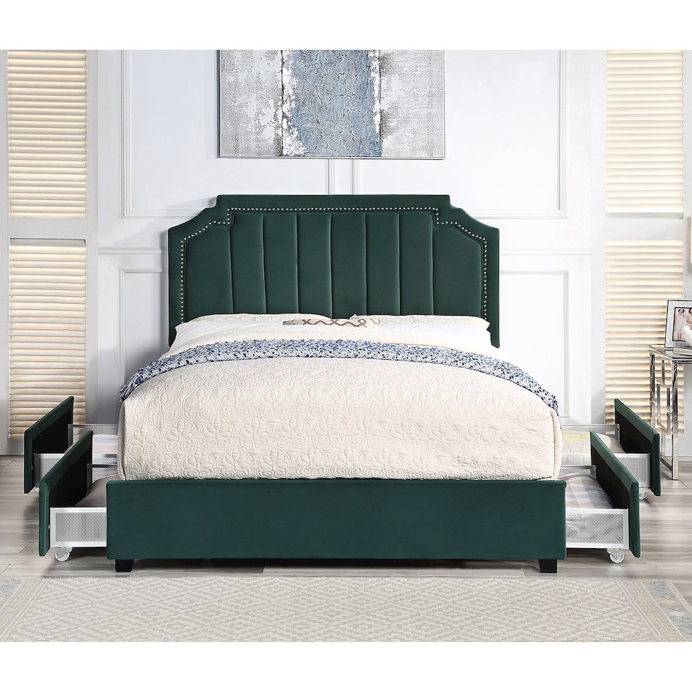 Landhill Glam Fabric Upholstered Bed. Picture 5