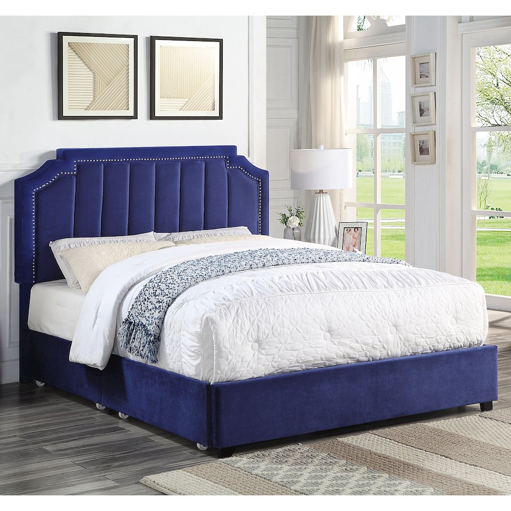 Landhill Glam Fabric Upholstered Bed. Picture 4