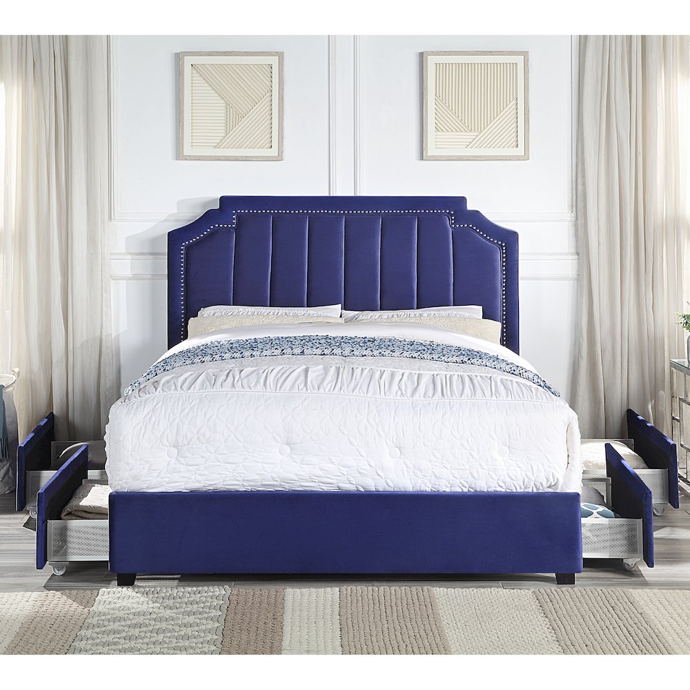 Landhill Glam Fabric Upholstered Bed. Picture 5