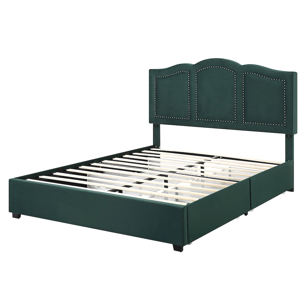 Alameda Fabric Upholstered Bed with Drawers. Picture 1