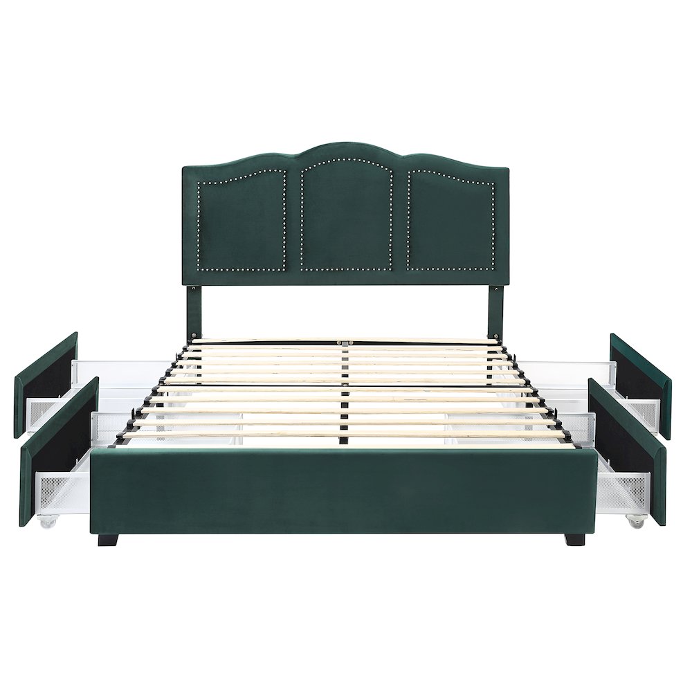 Alameda Fabric Upholstered Bed with Drawers. Picture 2
