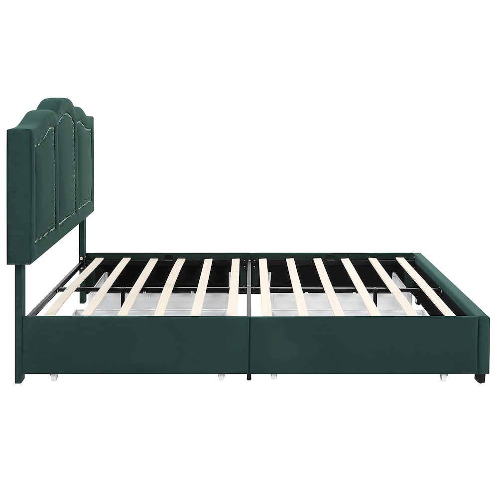 Alameda Fabric Upholstered Bed with Drawers. Picture 3
