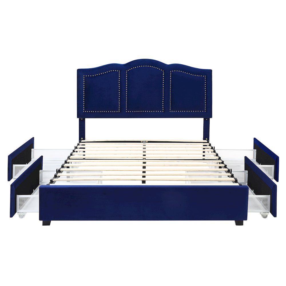 Alameda Fabric Upholstered Bed with Drawers. Picture 4