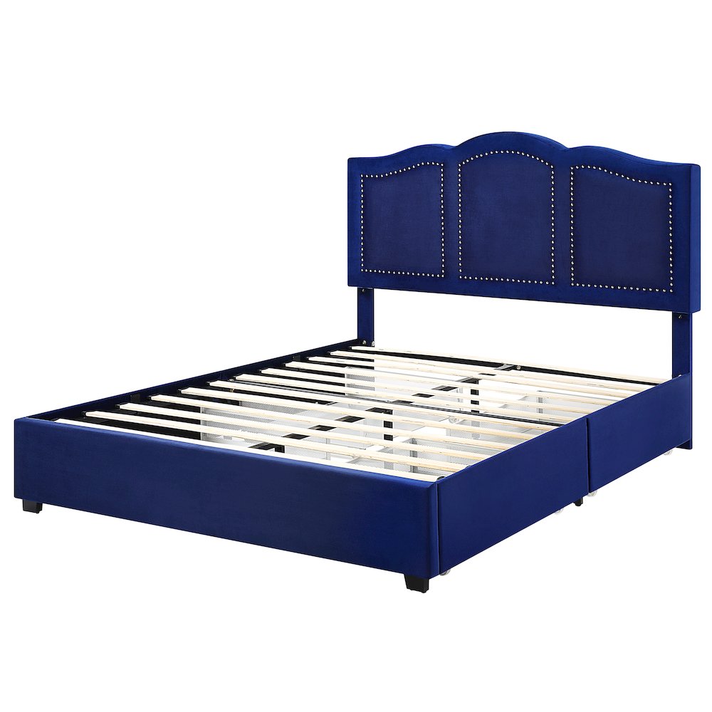 Alameda Fabric Upholstered Bed with Drawers. Picture 1