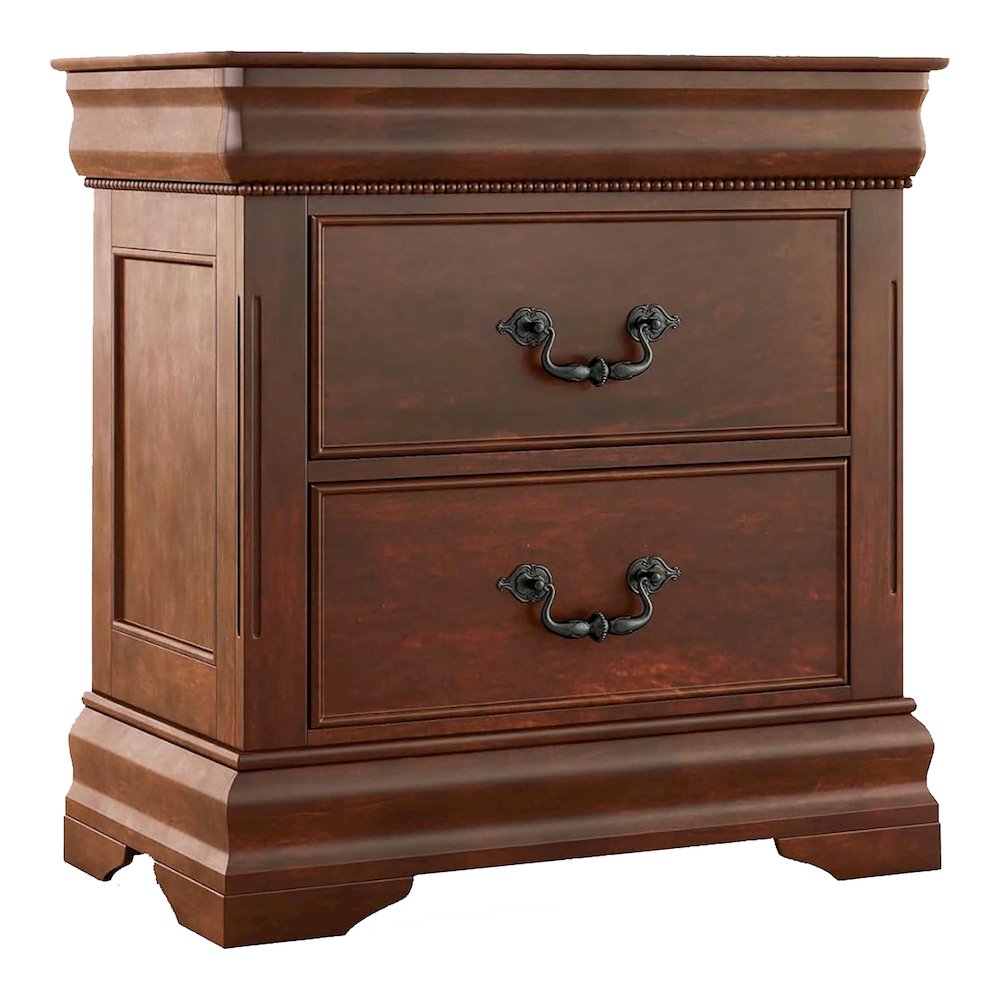 Mandura Cherry Traditional 2-drawer Nightstand. Picture 1