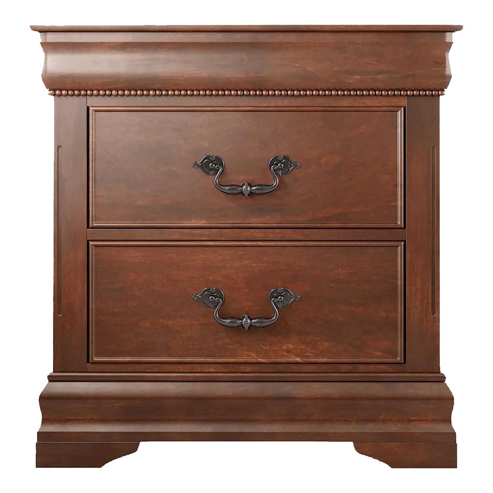 Mandura Cherry Traditional 2-drawer Nightstand. Picture 2