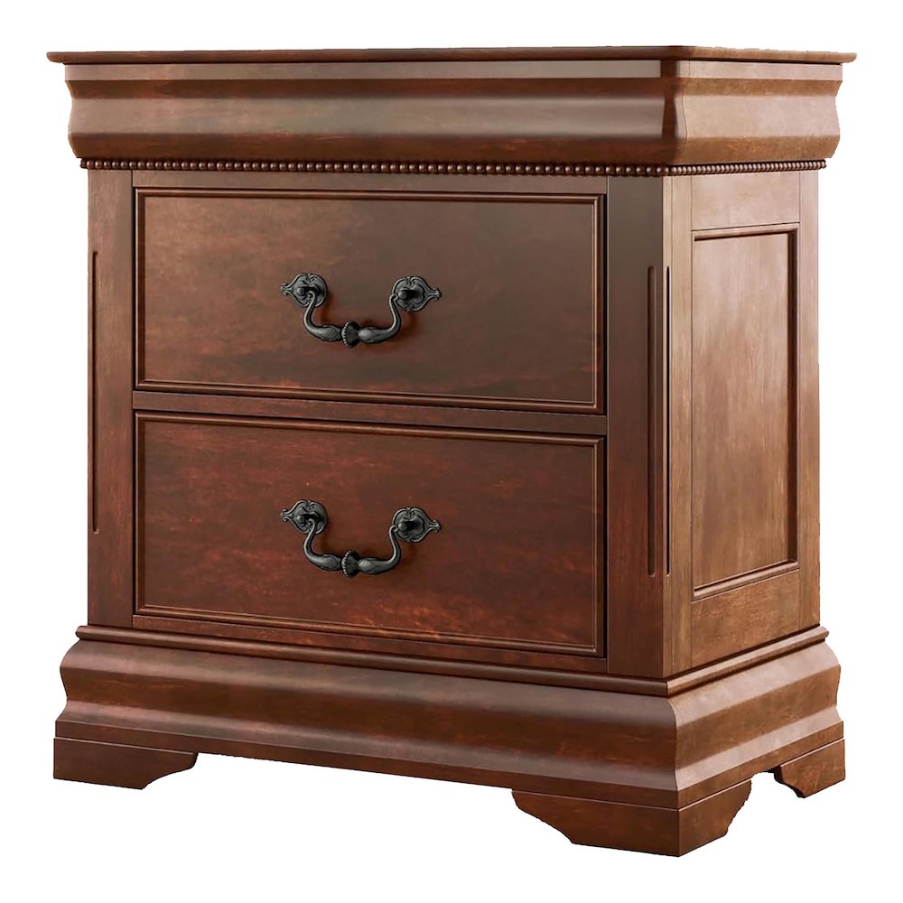 Mandura Cherry Traditional 2-drawer Nightstand. Picture 3