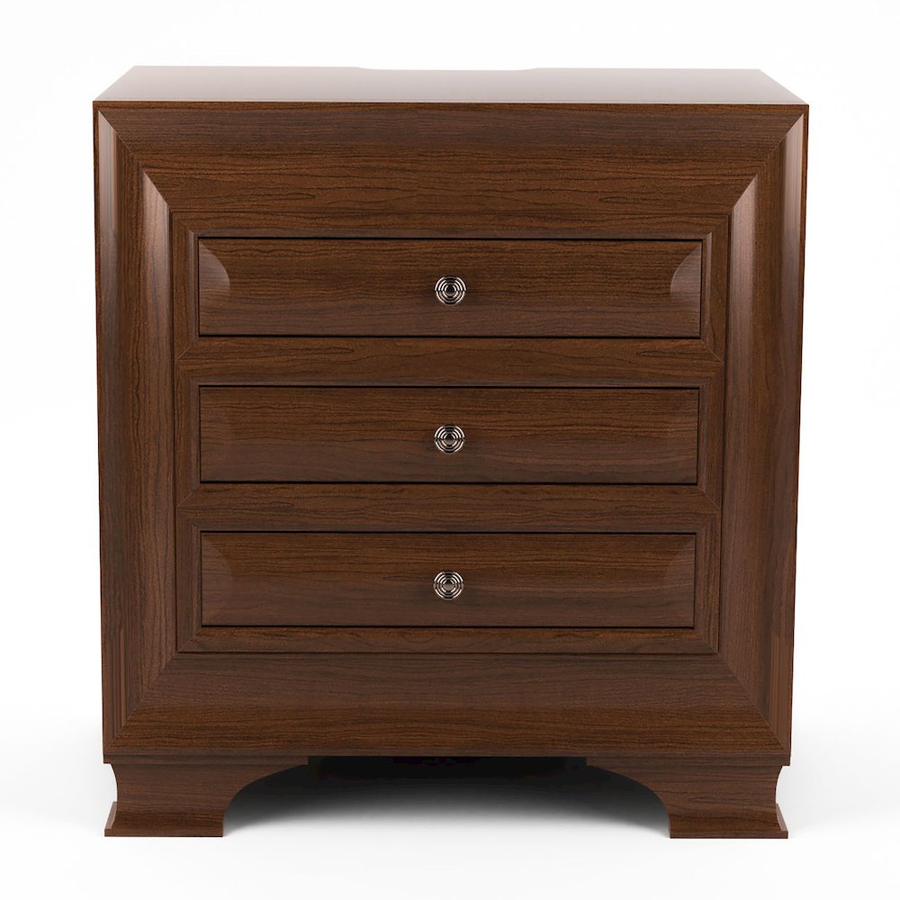 Bradford Solid Wood 3-Drawer Nightstand in Brown Cherry. Picture 2