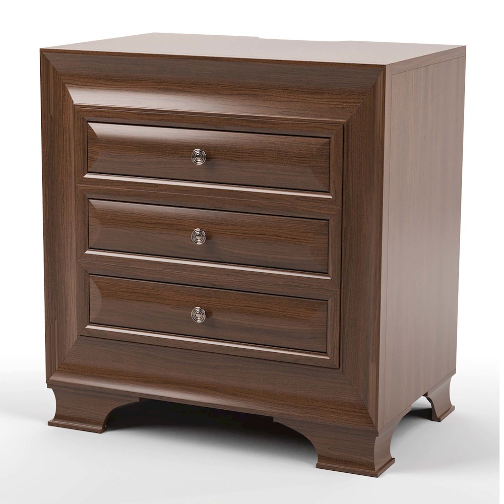Bradford Solid Wood 3-Drawer Nightstand in Brown Cherry. Picture 3