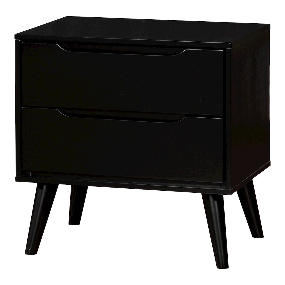 Belkor Mid-Century Modern Wood 2-Drawer Nightstand. Picture 1