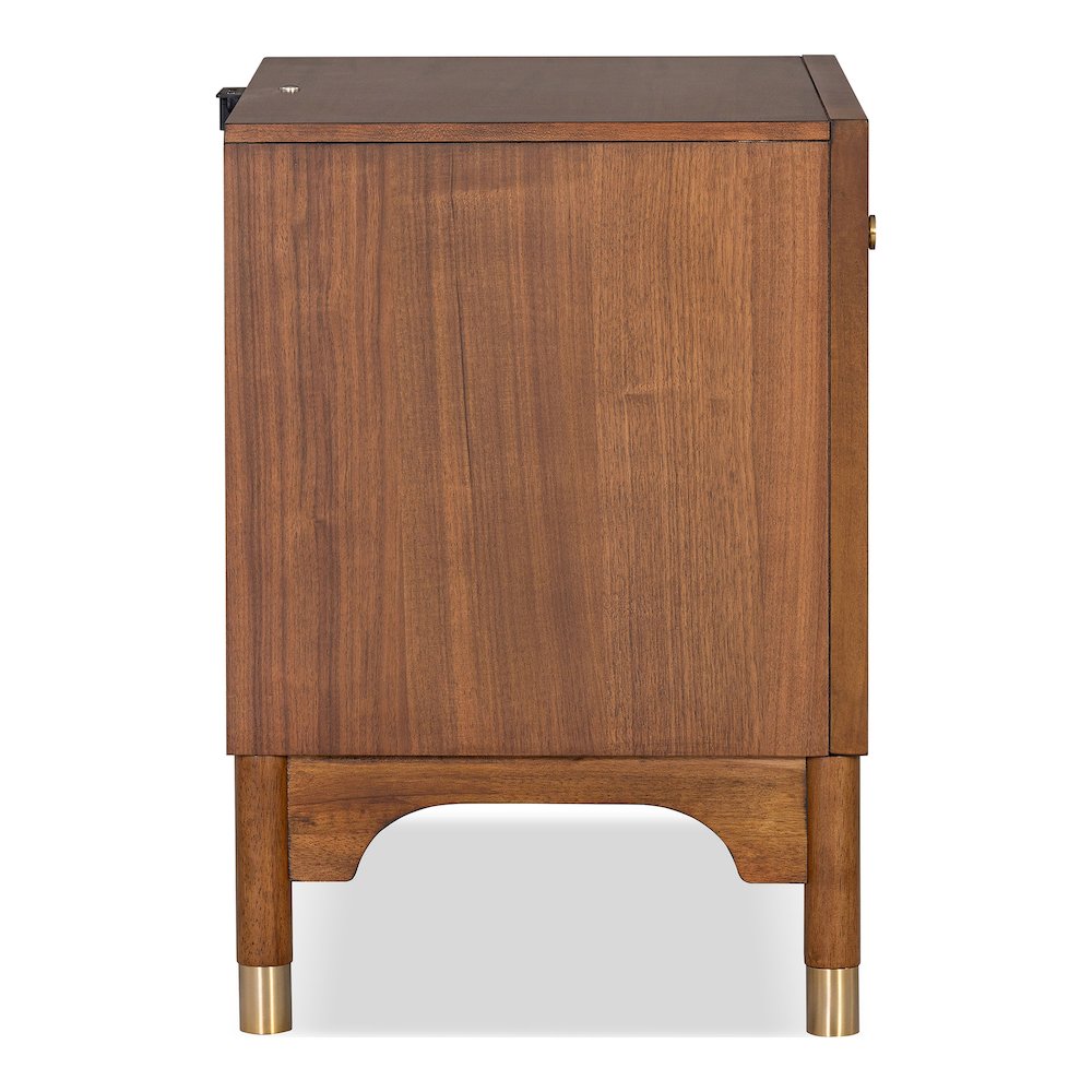 Oberlander Walnut Nightstand with LED and USBs (Set of 2). Picture 3