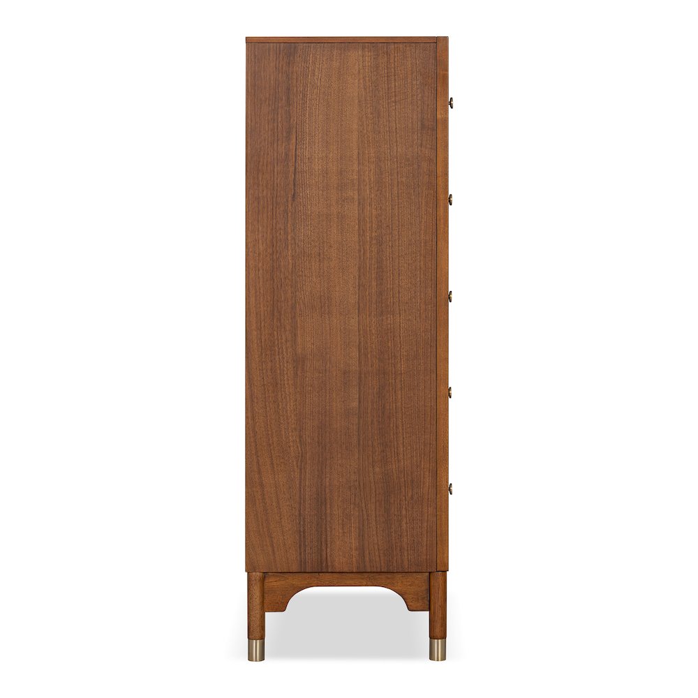 Oberlander Wood 5-Drawer Chest in Walnut. Picture 2