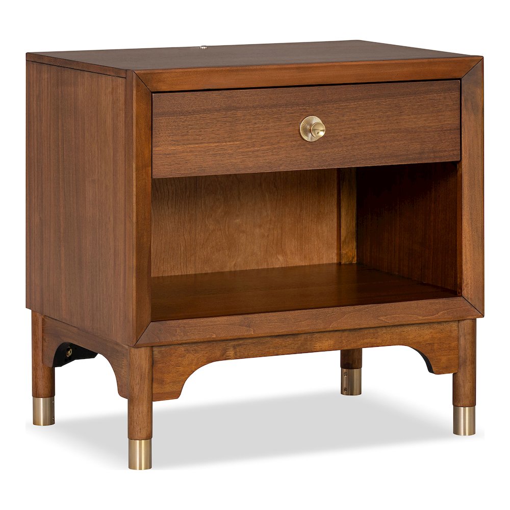 Oberlander Walnut Nightstand with LED and USB Ports. Picture 2