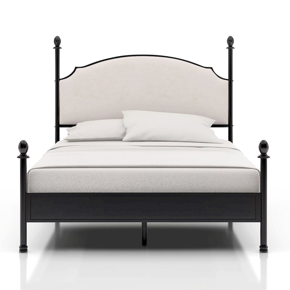 Freila Metal Poster Panel Bed in Silver Gun Metal. Picture 1