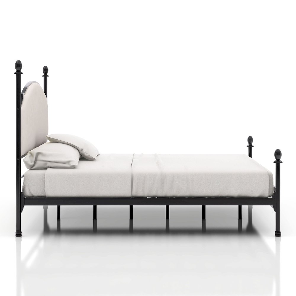 Freila Metal Poster Panel Bed in Silver Gun Metal. Picture 2