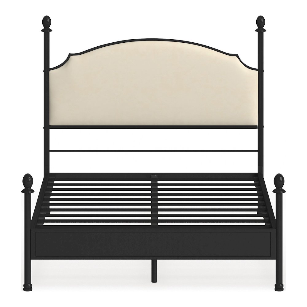 Freila Metal Poster Panel Bed in Silver Gun Metal. Picture 2