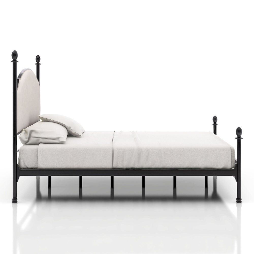 Freila Metal Poster Panel Bed in Silver Gun Metal. Picture 3