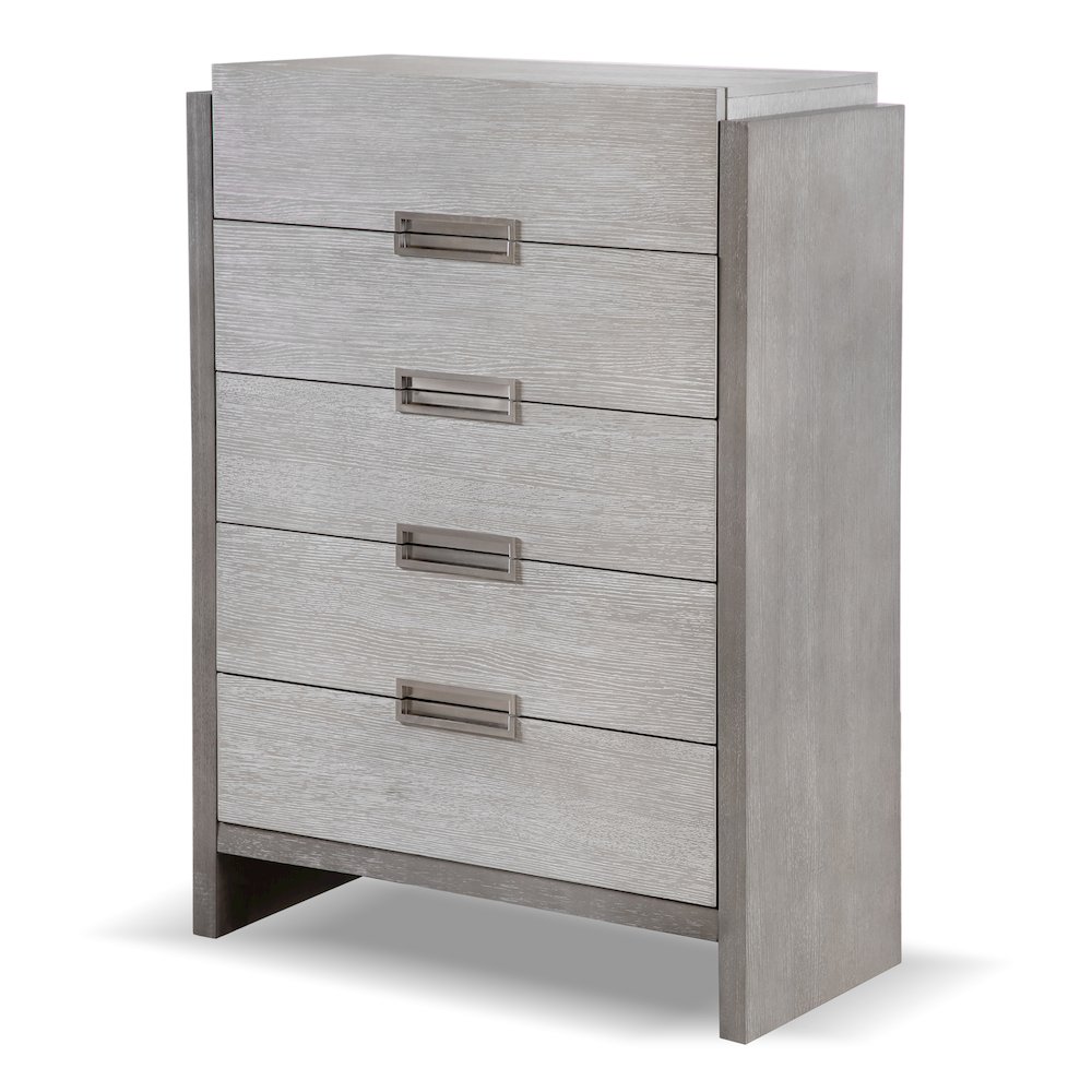 Yasgard 5-Drawer Solid Wood Chest in Gray. Picture 3