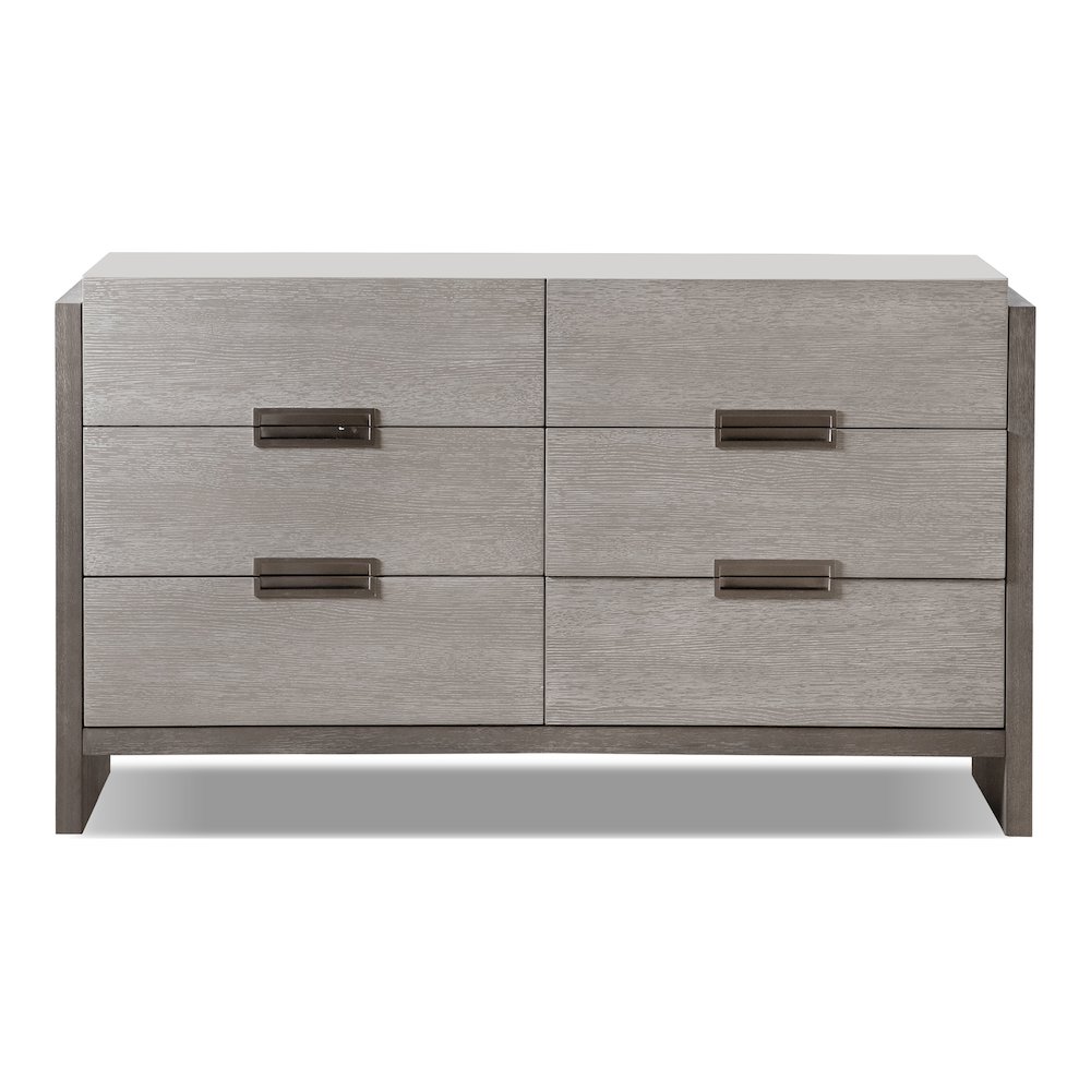 Yasgard 6-Drawer Solid Wood Dresser in Gray. Picture 1
