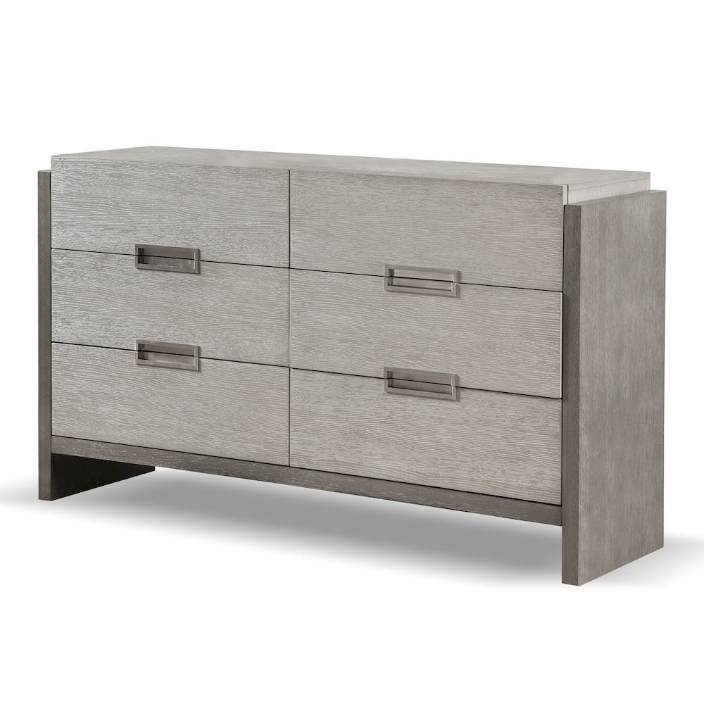 Yasgard 6-Drawer Solid Wood Dresser in Gray. Picture 3