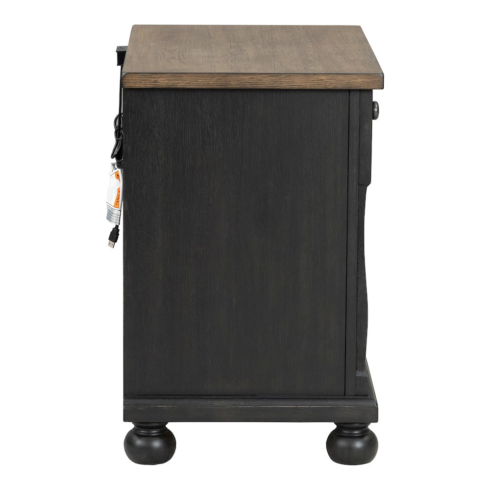 Millers Farmhouse 3-Drawer Adult Nightstand, Black. Picture 3
