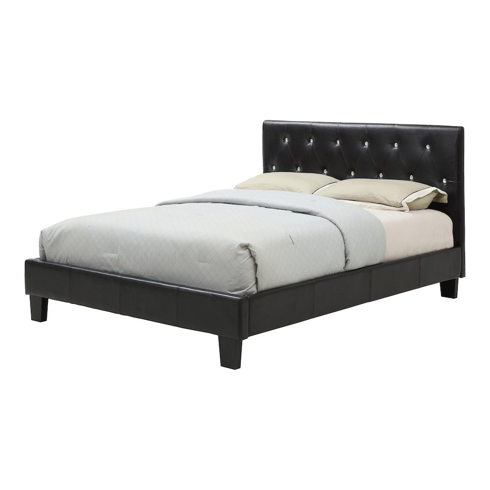 Kylen Faux Leather Platform Bed. Picture 1