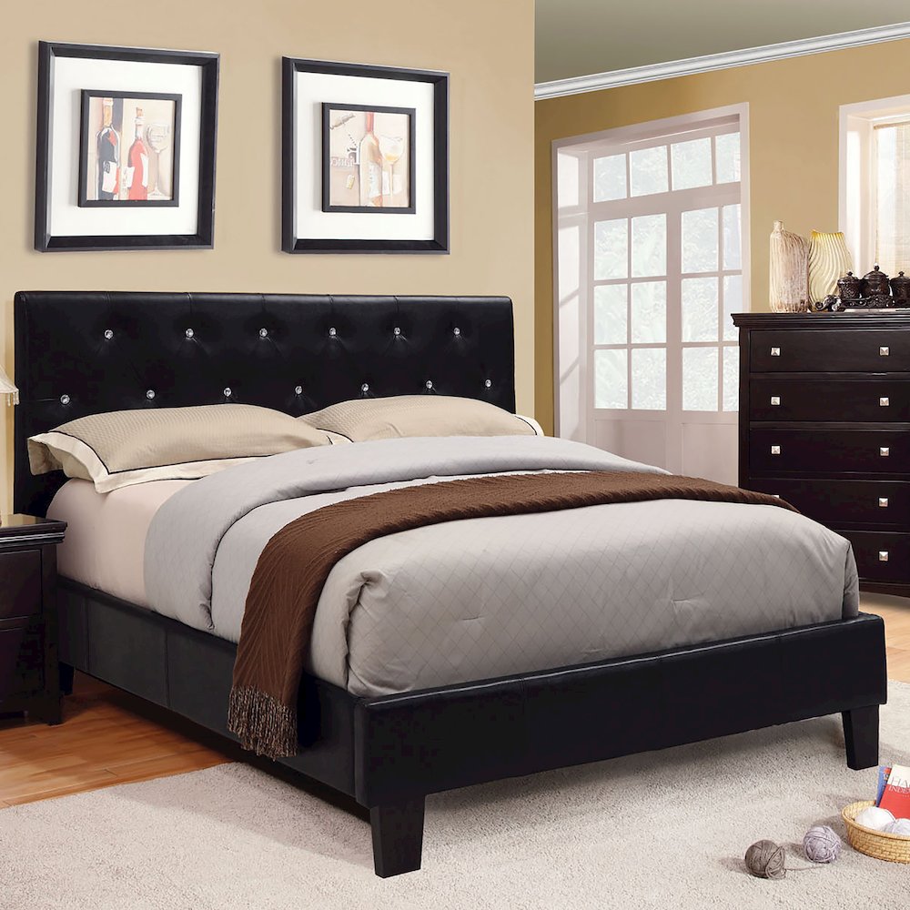 Kylen Faux Leather Platform Bed. Picture 2