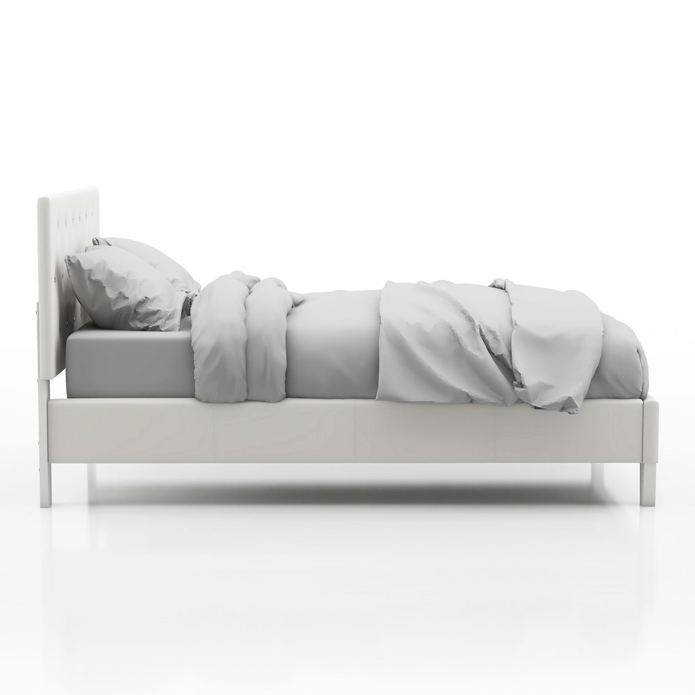 Kylen Faux Leather Platform Bed. Picture 3