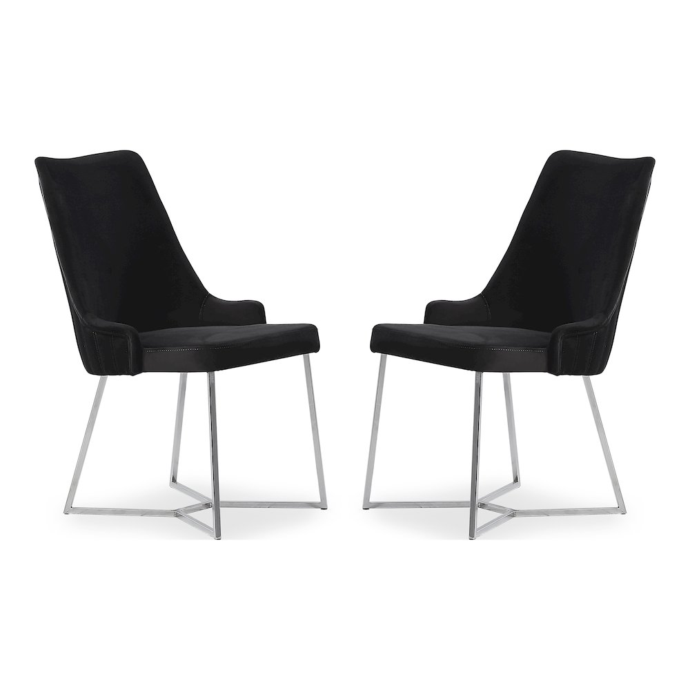 Glanz Fabric Upholstered Accent Chairs in Black (Set of 2). Picture 1