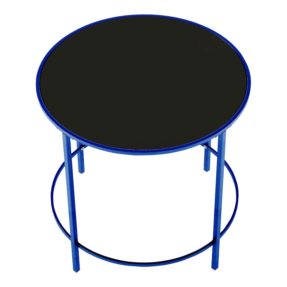 Keefer Contemporary Glass Top Side Table. Picture 1