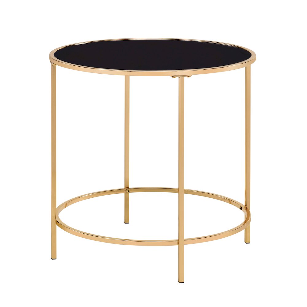 Keefer Contemporary Glass Top Side Table. Picture 1
