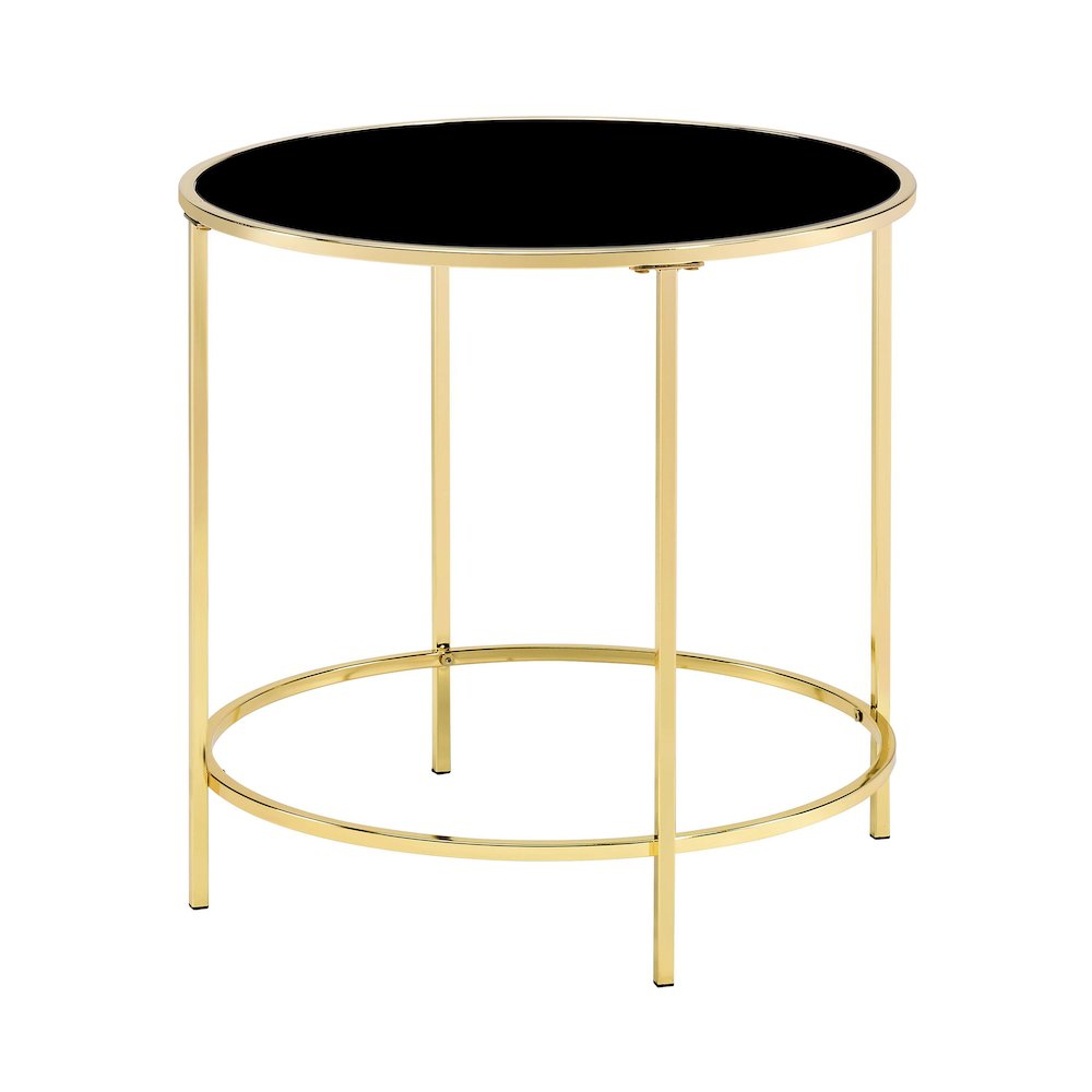 Keefer Contemporary Glass Top Side Table. Picture 1